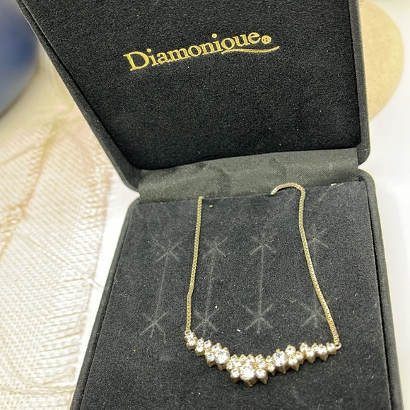 Diamonique by QVC Sterling Silver Necklace, Adjustable 14–16 Inches - Picture 11 of 17